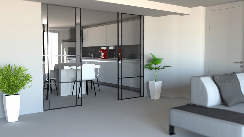 Folienschutz auf Glastüre in der Wohnung.